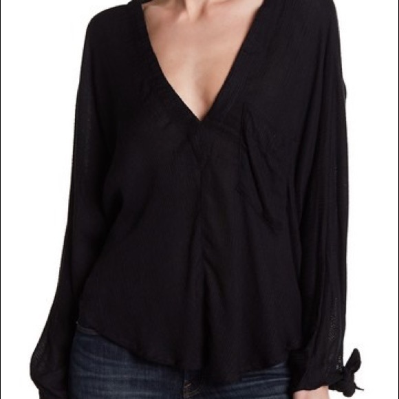 Free People Morning Dolman Black Blouse - Picture 1 of 8